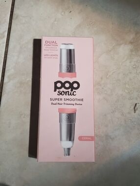 NWT PopSonic Super Smoothie Dual Hair Trimmer - Coral Pink